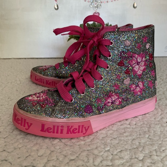 Lelli Kelly pink and silver high tops - Picture 7 of 16